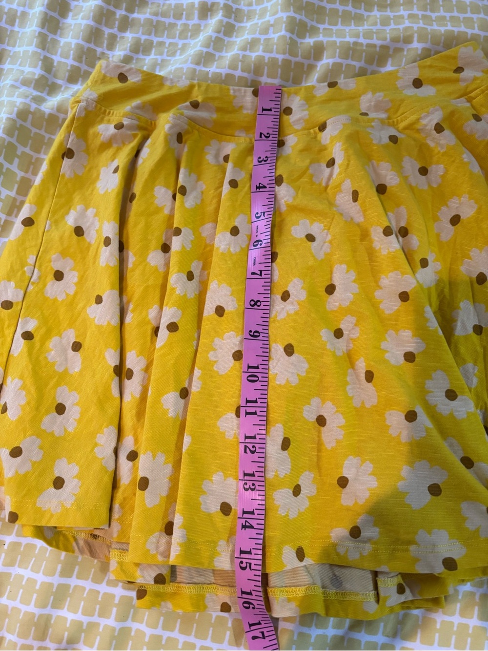 Toad&Co Yellow Floral Dot Skort with Brown Accents - Picture 9 of 9